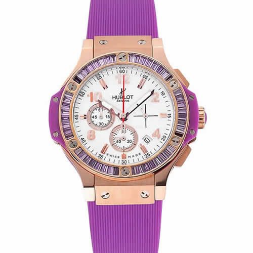 Hublot Big Bang Tutti Frutti Purple Strap Gold Dial