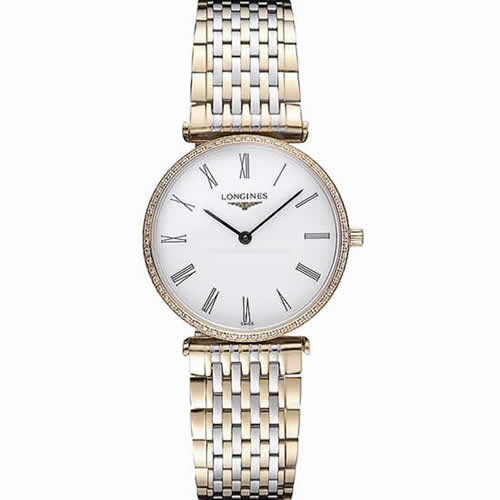 Longines La Grande Classique Two Tone Band White Dial Diamond Bezel Homme  622103