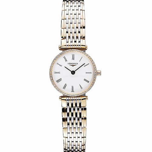 Longines La Grande Classique Two Tone Band White Dial Diamond Bezel Femme  622104