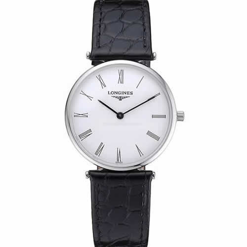 Longines La Grande Classique White Dial Black Leather Band Homme  622127