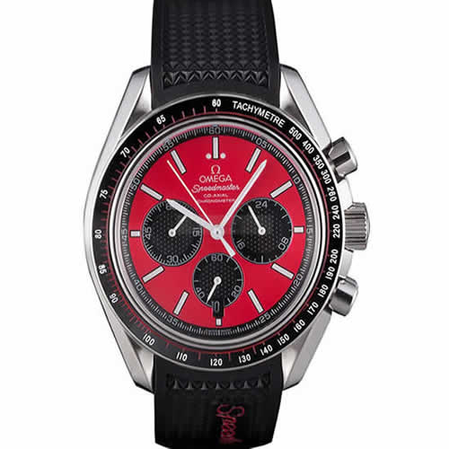 Omega Speedmaster Black Rubber Bracelet Red Dial 801421