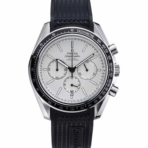 Omega Speedmaster Black Rubber Strap White Dial  622040