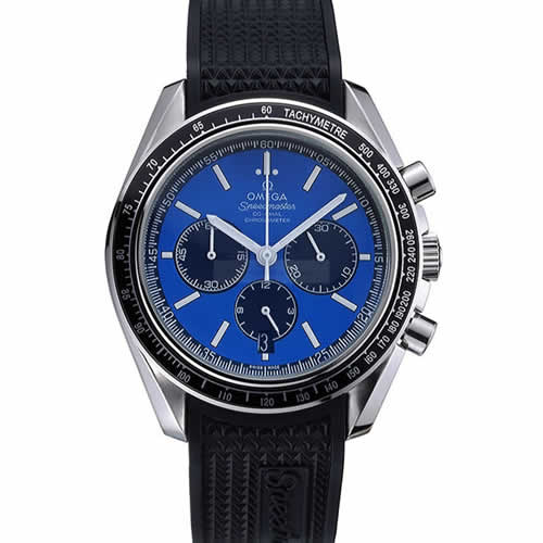 Omega Speedmaster Black Rubber Strap Blue Dial  622043