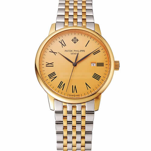 Patek Philippe Calatrava Gold Dial Yellow Gold Case Two Tone Bracelet 1453825