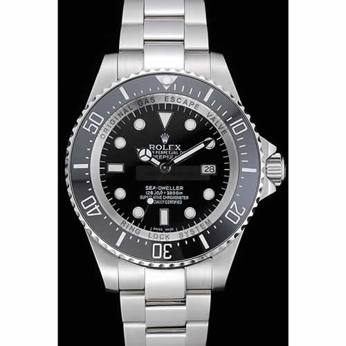 Rolex Sea Dweller Stainless Steel Bracelet Black Dial Watch