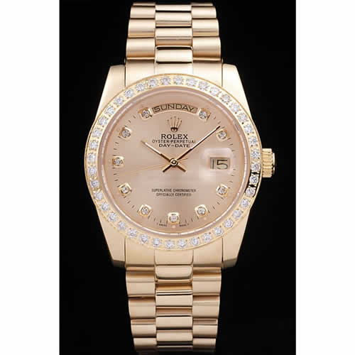 Rolex Day-Date 18k Yellow Gold Plated Stainless Steel Gold Dial