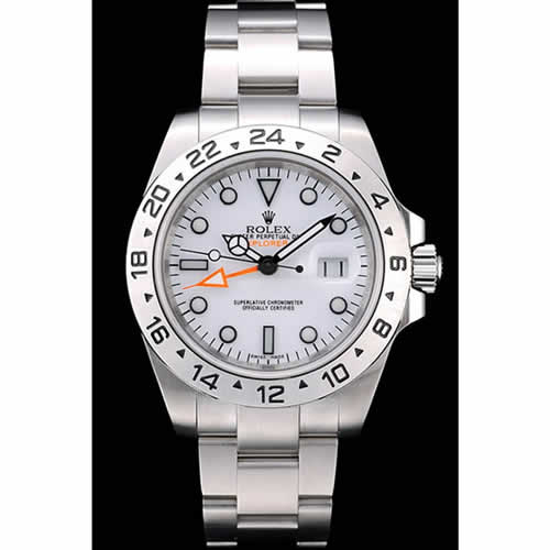 Rolex Explorer Stainless Steel Bezel White Dial Watch