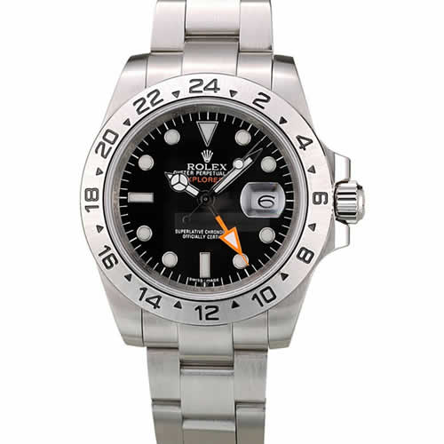 Rolex Explorer Stainless Steel Bezel Black Dial Watch