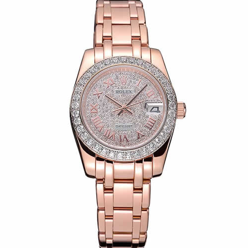 Rolex Datejust Diamond Dial And Bezel Pink Gold Case And Bracelet  622836