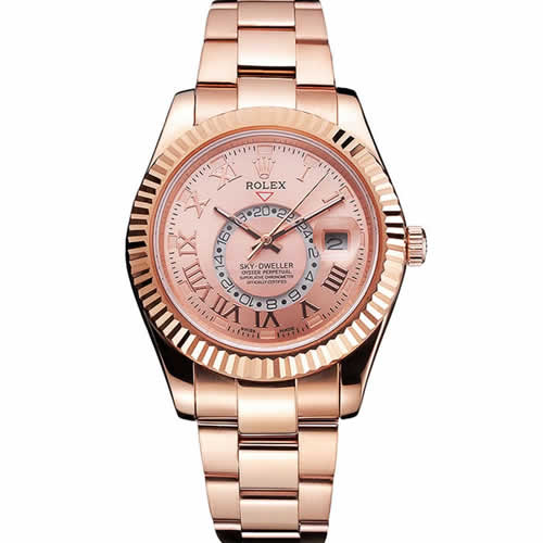 Rolex Sky Dweller Rose Gold Dial Rose Gold Case And Bracelet