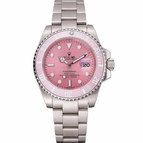 Rolex Submariner Pink Dial Pink Bezel Stainless Steel Bracelet 1453865