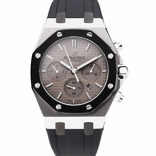 Swiss Audemars Piguet Royal Oak Chronograph Grey Dial Stainless Steel Case Black Rubber Strap  622866