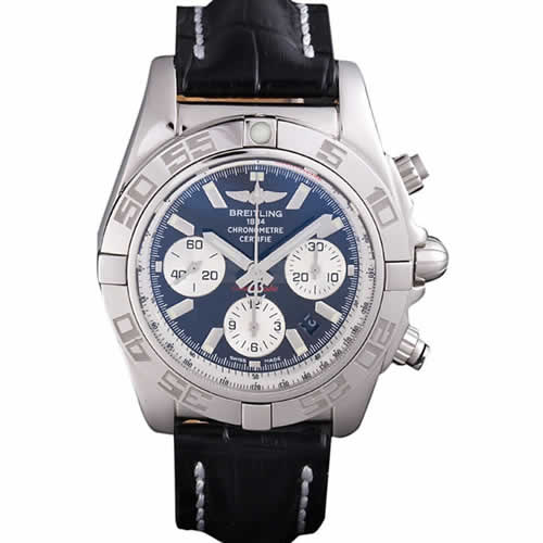 Swiss Breitling Chronomat Black Dial with Black Leather Band  621520