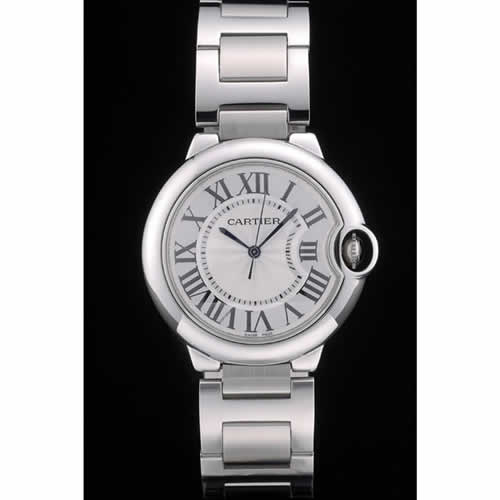 Cartier Ballon Bleu 38mm White Dial Stainless Steel Case Two Tone Silver Bracelet