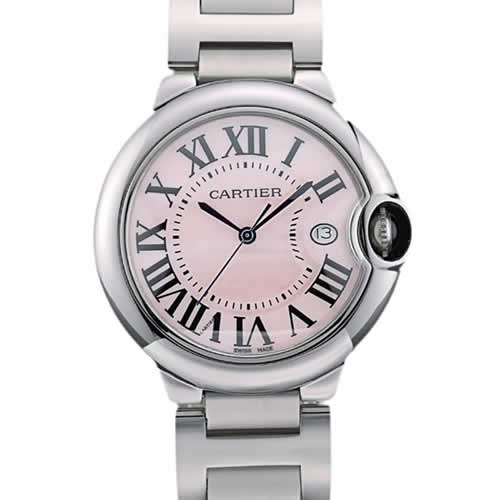 Cartier Ballon Bleu 38mm Pink Dial Stainless Steel Case And Bracelet