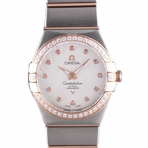 Omega Constellation Rose Gold Diamond Bezel Two Tone Band  621487