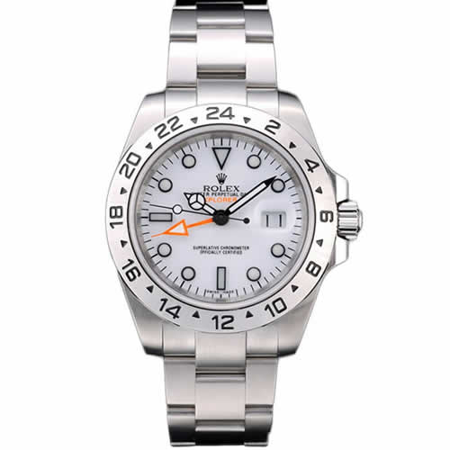 Rolex Swiss Explorer Stainless Steel Bezel White Dial Watch