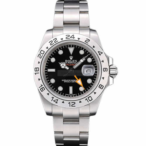 Rolex Swiss Explorer Stainless Steel Bezel Black Dial Watch