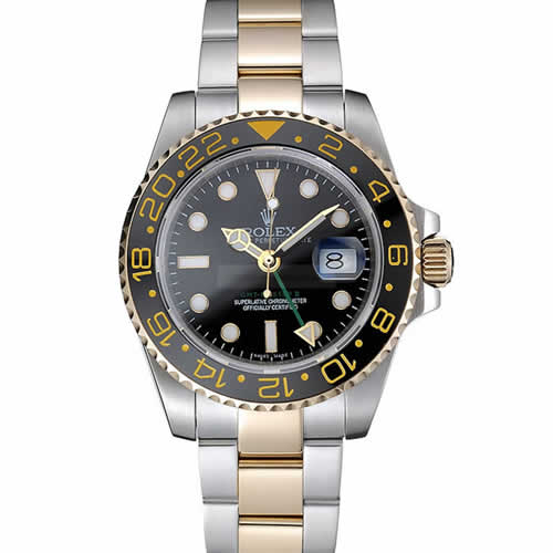 Swiss Rolex GMT Master Black Bezel Black Dial 80295