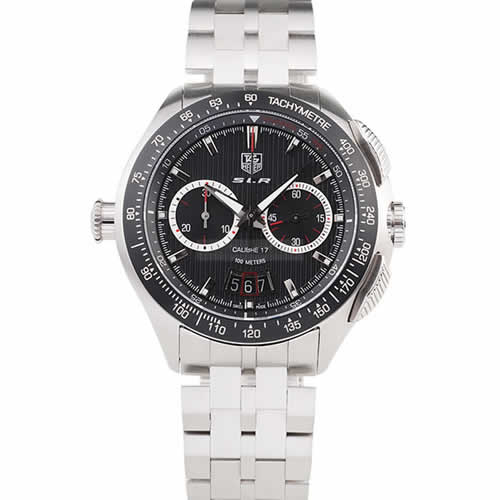 Tag Heuer Swiss SLR Tachymeter Bezel Stainless Steel Black Dial