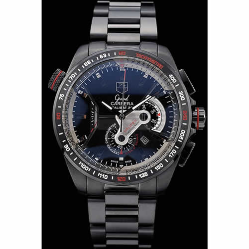 Tag Heuer Carrera Black Stainless Steel Case Black Dial 98243