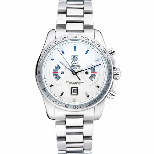 Tag Heuer Grand Carrera Stainless Steel Bracelet White Dial 801437