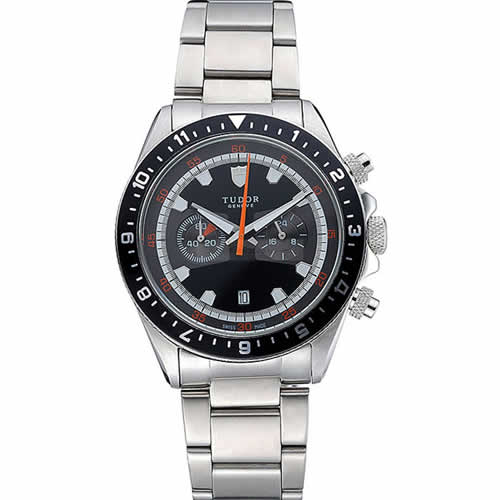 Tudor Heritage Chronograph Black Dial  Stainless Steel Bracelet  622418