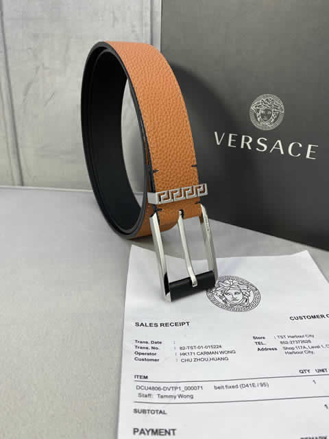 Fake Versace New Business Casual Belt Women Top Quality Genuine Leather Belts For Male Metal Buckle Women Fashion Luxury Belt 73